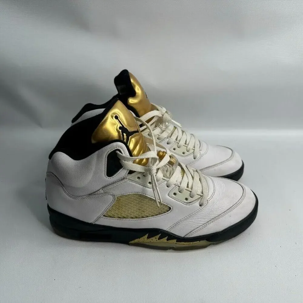 Men’s‎ Air Jordan 5 Retro Olympic 2016 White Gold Sz 10 136027-133